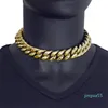 22 mm übertriebene, superbreite Herren-Kette mit kubanischen Gliedern, Schmuckset, Hip-Hop-Edelstahl-Choker-Halsketten-Armband, 18 Karat vergoldet