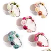 Hårtillbehör Nya kvinnor Böhmen Blomma Floral Garland Hårband Girl Crown pannband Party Travel Bride Beach Headwear 5 Drop Deliver Dhasf