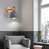 Lampes murales Moderne E27 LED Lampe Nordique Bois Et Fer Appliques Réglables Lumière Intérieur Chevet Chambre Salon Maison Décorer Commutateur EU