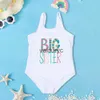 One-Pieces Big Sister Little Sister Family Matng Girls Swimsuit 2-7 Year One Piece Swimwear Summer Kids Bikini Beach Wear Bathing Suits H240508