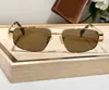 Pilot Shield Metal Sunglasses Gold Brown Lens 40281 Women Men Sonnenbrille Showes Sunnies Gafas de Sol UV400 Eyewear with box