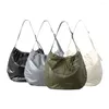 Evening Bags Nylon Cloth Drawstring Bucket Women's Simple All-match Cotton-padded Jacket Large Capacity Wide Shoulder Strap Bag
