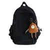 Okul çantaları moda kadın kadife sırt çantası saf renk şerit harajuku çanta genç lüks kız kadın sevimli bagkpack mochila