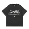 Hellstar Shirt Designer T-shirt pour hommes Rappeur Washed Grey Heavy Craft Unisexe à manches courtes Top High Street Fashion Retro Hell Womans T-shirt American High Street Hip Hop