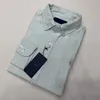 Mens Shirts Polo Long Sleeve Solid Color Slim Fit Casual Business Clothing Long-sleeved Dress Shirt Oxford Cloth
