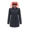 Dames trenchcoats winter gewatteerde jas met pluizig dames windjack jassen kapuitrusting Jean naam merk