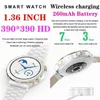 Smart Watches Smart Watch Round Women Waterproof Smartwatch Men Women Fitness Tracker Blood Pressure Monitor for Android IOS Smart Clock White