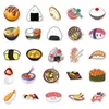Opakowanie prezentów 50pcs japońskie jedzenie ręcznie naklejone sushi do sushi do czasopisma Laptopa Scrapbook Kscraft Śliczne naklejki do notatników