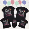 Family Matching Outfits Birthday Princess Family Matng Clothes Mom Dad Bro T Shirts Tops Baby Bodysuit Girls Birthday Party Look Outfits T-shirts H240508