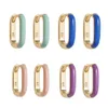 Gemnel Classic Gold Plated Huggie Earring with Trendy Design Classic Gold and Silver Rainbow Enamel Hoop for Women jewelry