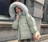 Big Fur Collar Hooded Winter Women Short Parkas Solid Warm Down Cotton Coat for Ladies Thicken Loose Zipper Cotton Padded Jacket X6522520