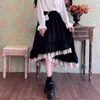 Rokken Lange Rok Dames Verdikt Fluwelen Retro Kant Grote Geplooide A-lijn Nieuwe Y2K Fashion Casual Gothic Lolitayolq