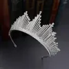 Pinzas para el cabello con diseño de corona para desfile para niñas, accesorios de boda para novia, Tiara Original y diamantes de imitación completos