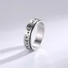 Anéis giratórios de aço inoxidável de 6mm, lua, estrela, anel para mulheres, alívio do estresse, ansiedade, noivado, casamento, promessa, band264o