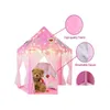Other Children Furniture Portable Folding Princess Castle Tent Kids Play Fairy House Tentwarm Led Star Lights Drop Delivery Home Garde Dhizu