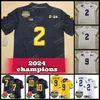 Champions College 2 Blake Corum Camisas de futebol Donovan Edwards Aidan Hutchinson Brady 9 JJ McCarthy Mens costurado amarelo branco marinho 2024 Rose 1000wins