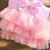 Hundkläder Summerklänning Pet Cat Pink Tulle Girl Jean kjol Valp Gå ut kläder för små medelstora hundar