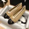 Paris sapatos de designer de luxo sapatos de balé sapatos planos femininos sapatos de couro acolchoado sapatos de balé bowknot cabeça redonda sapatos de couro formal feminino
