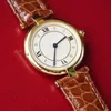 Hoogwaardige damesmiddentie Midcentury Small Gold Watch 18K Gouden Zwitsers SWSSI -beweging Extreem rijke damesstijl 80's Vintage Elegant Sapphire Mirror Luxury Brand Watch1