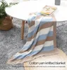 Blankets Baby Blanket Quilt Qomfortable And Soft Stripe Bed Sheet 70 90cm 27.56in 35.4in Cotton Yarn Knitted Stroller Born Kit