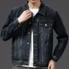 Single Breasted Coat Korean Style Mens Denim Jacket with Multi Pockets Singlebreasted Cardigan for Spring Fall Long Sleeves 240118