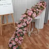 Fiori decorativi 2M Striscia di fiori artificiali Runner da tavola per matrimoni Disposizione floreale Sfondo Deco Puntelli Arco Stringa Vetrina