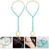 Anklets 2pcs Beads Ankle Chains With Toe Ring Beach Wedding Jewelry Barefoot Sandals Anklet Chain