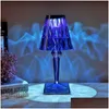 Lampes de table Diamant Lampe Cristal Décoration Bureau Chambre Chevet Bar Restaurant Luminaires LED Veilleuse Cadeau Drop Livraison Dhdpy