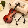Arti e mestieri Modello di violoncello in miniatura con supporto e custodia Mini violoncello Replica Decorazione della casa Artigianato Mini ornamenti per strumenti musicali YQ240119