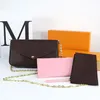 Lady Clutch Crossbody Felicie Pochette M61276 Сумки на ремне Сумки Дизайнерские сумки Кошельки 3 в 1 Женская сумка с клапаном Высокое золото Цепочка для сбора пыли A163