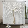 Duschgardiner 3D Beautif Flower Tree Printed Badrumsgardin Polyester Vattentät med Hook Home Decoration Sn Drop Delivery Garden DH95D