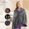 Other Health Care Items Heated Shawl Usb Electric Blanket Heating Warm Coral Fleece P 3-Speed Adjust Temperature Winter Large Zipper D Dhvfn