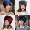 Berety kobiety czapka jesień korona bez korony kółko kapelusz haps okrągły futra rosyjskie ciepłe miękkie muti-kolorowe zimowe faux