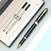 Set di ricarica per penna a sfera in metallo di lusso e penne combinate con scatola per scrittura aziendale, cancelleria per ufficio, regalo con logo personalizzato