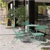 Tuinsets Sr Steel Patio Bistroset Opklapbaar tuinmeubilair 3-delig opvouwbare tafel en stoelen Aron Blue Drop Delivery Home Dhia8