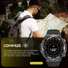 Smart Watches HT17 Militär smart klocka för män med LED -ficklampa 1,46 HD -skärm Bluetooth som ringer utomhussportsmartur med kompass