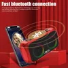 Speakers Bluetooth 5.1 Stereo Subwoofer Speaker Portable FM Radio MP3 Player Colorful Lights/MIC/LCD Display Support TF/USB Music Playbac