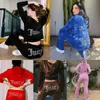 2024 design avançado duas calças femininas veet suculento agasalho feminino conjunto de faixa terno costura juciy coture sweatsuits tikg998