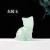 Artes e Ofícios Pedra Natural Aventurine Fortune Cat Escultura em Cristal Artesanato Cura Gemstone Lucky Cat Animal Estátua Reiki Lindo Presente YQ240119