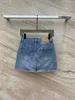 Skirts designer Basic Casual Dresses 2024 Summer Designer Women Denim Straight Mini Pencil Pocket Ladies High Waist Skirt Street Wear New O72A