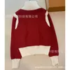 Pulls pour femmes Designer Brand Wind Zippered Laine Cardigan tricoté Nouvel An Rouge Sweet Little 2024 Modèle MWL4