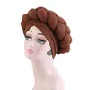 Ropa étnica African Headwrap Hat Mujer Auto Gele Headtie 2024 Ya hecho a mano Cap Mujeres Trenza Turbante Musulmán Beanie Accesorios para el cabello