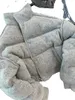 Trenchcoats voor dames 2024 Koreaanse versie van hoogwaardige grijze katoenen gewatteerde jas Winter losse korte opstaande kraag Verdikte warme jas 443