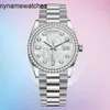 Rollen Watch Designer DayDate Quartz Bewegung sauber Fabrik Full Diamond Datejust Mechanical 41 mm Silbergurt Stahl für Männer Leben Armbandwatch Fashion t C2ba