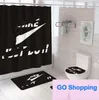 4 Piece Set Shower Curtain For Home Bathroom Carpet Non Slip Bath Curtains Mats Soft Absorbent Toilet Seat Covers Wholesale