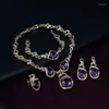 Ensemble collier et boucles d'oreilles pour femmes, mode africaine, vague exagérée, luxe saoudien, plaqué or 18 carats, multi-cristal, cadeau de mariage, bijoux de mariée