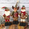 Poupées en peluche 2022 Navidad poupées de noël décor d'arbre nouvel an ornement renne bonhomme de neige père noël poupée debout jouet en peluche joyeux noël Decorvaiduryb