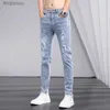 Herrenjeans 2023 Frühling und Herbst Neue Mode Alles Stretch Einfarbige Jeans Herren Lässiger Komfort Hochwertige kleine Fußhose 28-36L240119