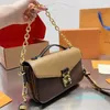 2024 Kvinnor Mini Pochette Shoulder Bag Luxury Canvas Mönster Crossbody Bags Lady Justerbar band Messenger Handväska 21/25cm