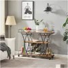 Living Room Furniture Kitchen Cart 3-Der Removable Storage Rack Trolley With Rolling Wheels Drop Delivery Home Garden Dhfjb